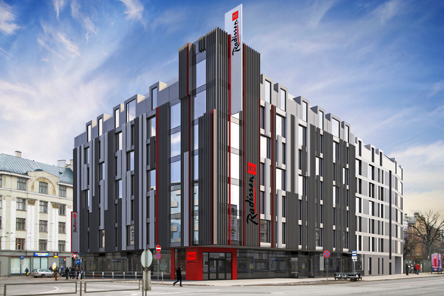 Radisson RED viesnīcas 3D vizualizācija Rīgas centrā Radisson RED viesnīcas vizualizācija